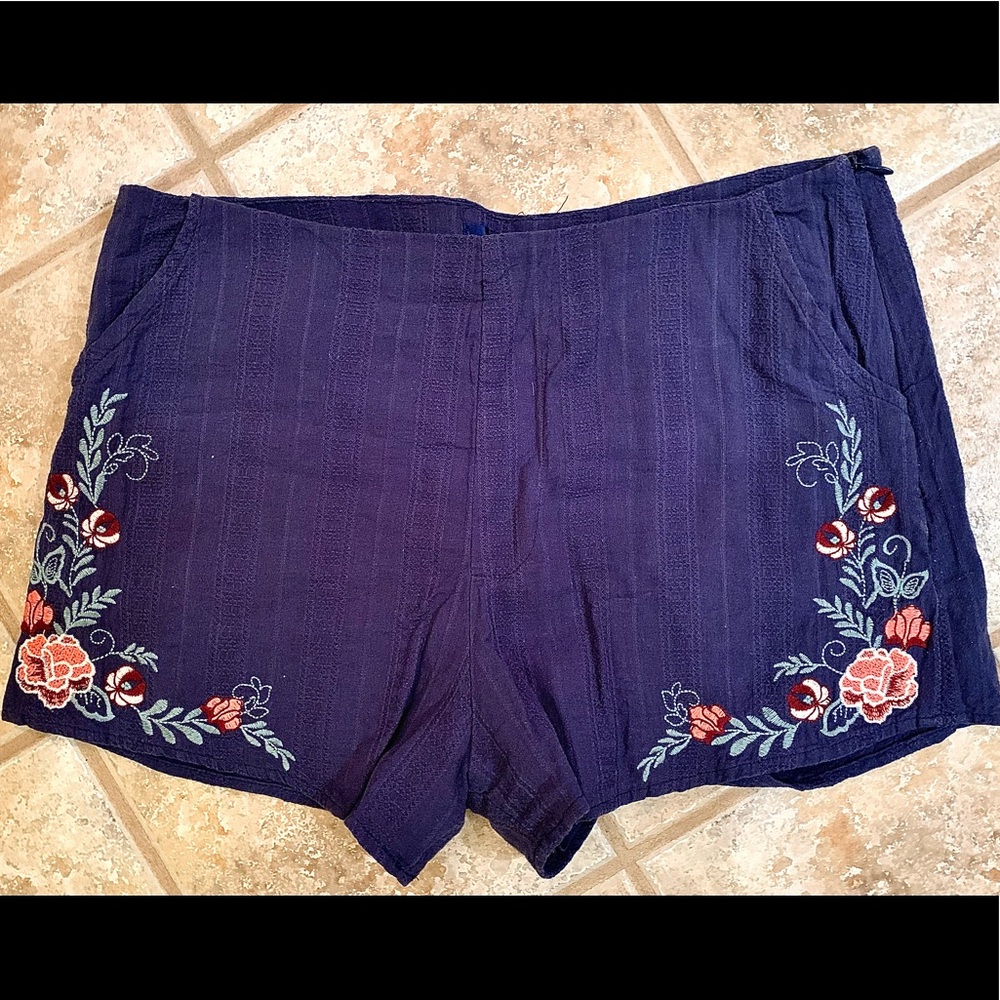 Blue Rain Side Zip Lined Shorts